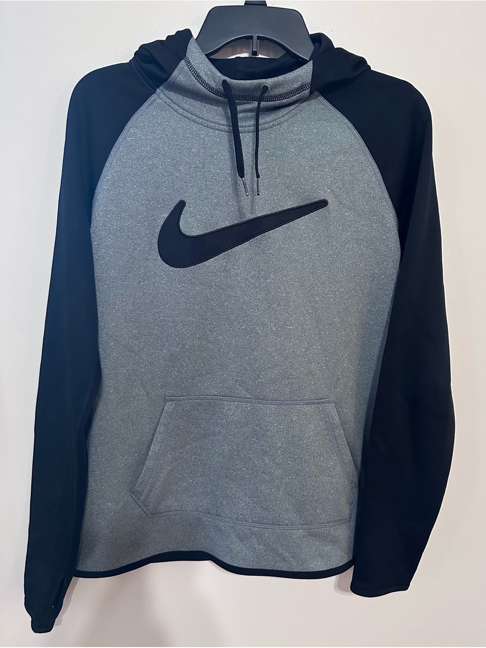 Nike Grey Body Black Sleeve Pullover Hoodie